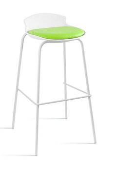 Hoker barowy, krzesło, duke, biały, zielony - Unique