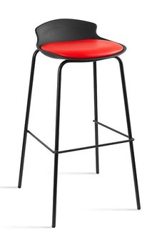 Hoker barowy, krzesło, duke, czarny, czerwony - Unique