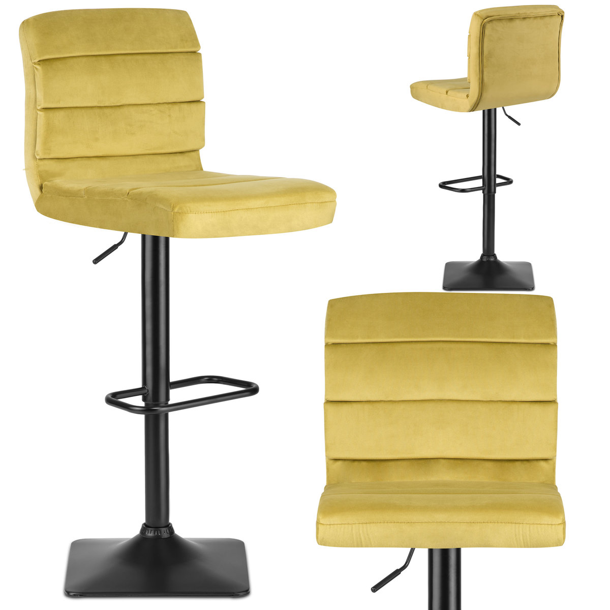 Фото - Стілець Sofotel Hoker barowy, krzesło obrotowe, regulwoane, stołek  Drava, żółty 