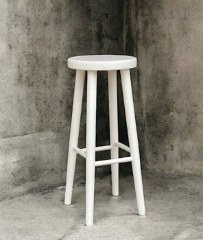Hoker Barowy Taboret Wysoki 73 cm z Litego Drewna Bukowego BIAŁY INNE 24H - Inny producent