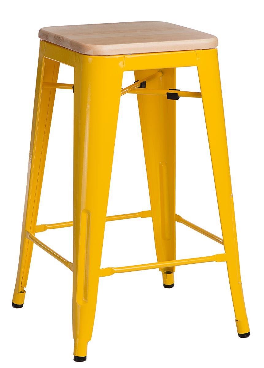 Zdjęcia - Krzesło D2 Design Hoker Niort Wood 65Cm Żółty Sosna Natura 