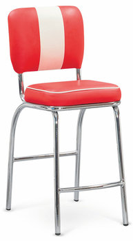 Hoker z oparciem PROFEOS Letan, czerwony, 56x39x105 cm - Profeos
