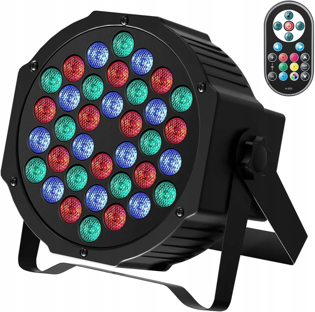 HOLDLAMP Reflektor sceniczny RGB LED PAR 36 x 2W 76W DMX512 + Pilot ...