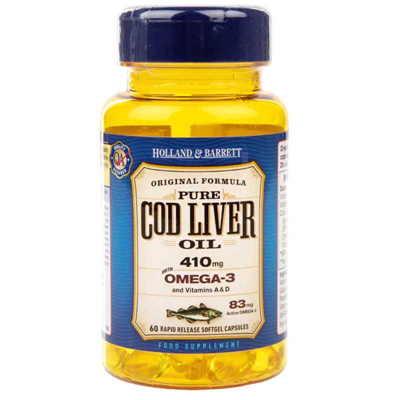 HOLLAND & BARRETT Original Formula Pure Cod Liver Oil 410mg 60caps