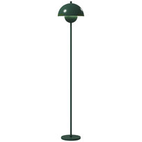HOMCOM Nowoczesna lampa podłogowa do salonu, wysoka lampa stojąca z okrągłym kloszem odbijającym światło i przełącznikiem nożnym do sypialni i biura, oprawka E27 bez żarówki (maks. 40 W)