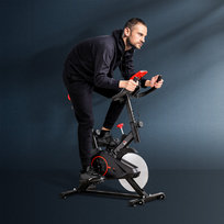 HOMCOM Rower Treningowy Stojący do Użytku Wewnętrznego, z Regulowanym Siedzeniem, Oporom, Kierownicą i Wyświetlaczem LCD