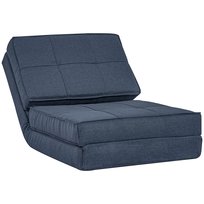HOMCOM rozkładana sofa podłogowa, fotel rozkładany, krzesło podłogowe, 5-stopniowa regulacja, rozkładany fotel, rozkładana sofa, sofa rozkładana, sofa pojedyncza, ciemnoniebieska, 61 x 73 x 58 cm Homcom