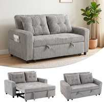 HOMCOM Sofa z funkcją spania 2-osobowa 157 x 190 cm, z regulowanym oparciem