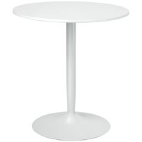 HOMCOM Stół jadalny 70 x 70 cm Okrągły stół kuchenny dla 2 osób Stół do jadalni ze stalowymi nogami, antypoślizgowym podnóżkiem Nowoczesny stolik kawowy do kuchni, jadalni i salonu Biały