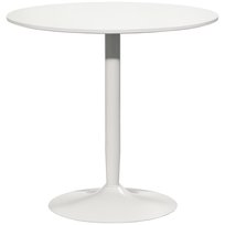 HOMCOM Stół jadalny 80 x 80 cm Okrągły stół kuchenny dla 2 osób Stół do jadalni ze stalowymi nogami, antypoślizgowym podnóżkiem Nowoczesny stolik kawowy do kuchni, jadalni i salonu Biały
