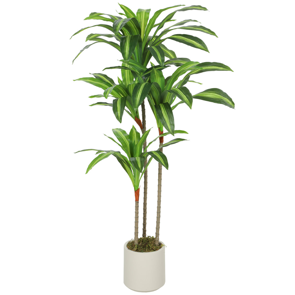 HOMCOM Sztuczna Dracena 120 cm z elastycznymi pniami i białą donicą