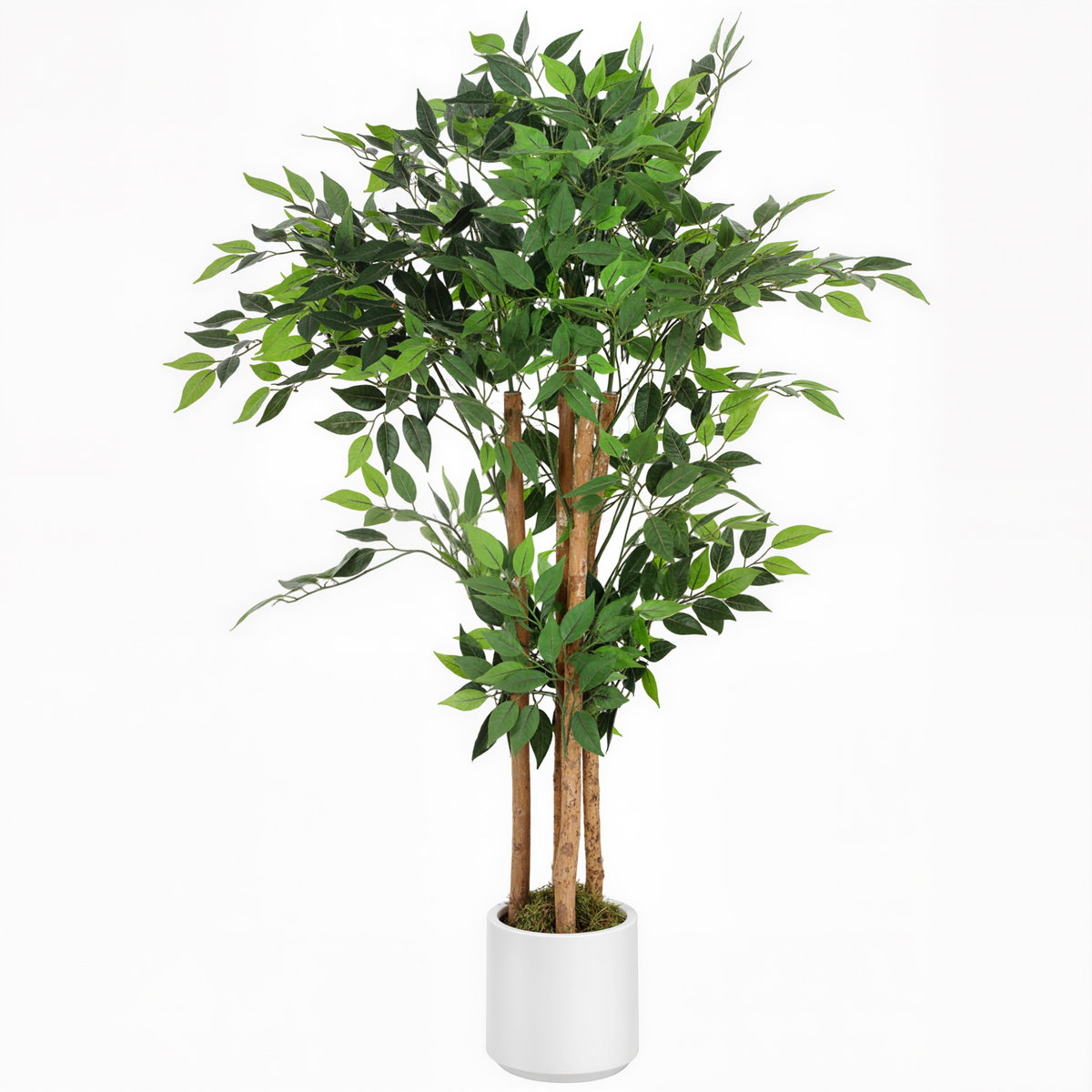HOMCOM Sztuczny banyan 120 cm z masywnym drewnianym pniem, doniczką