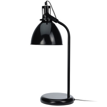 Home Styling Collection Lampka metalowa, stołowa na biurko, stojąca, czarna, 50x19 cm