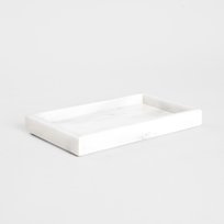 HOMLA CARNIVAL Taca dekoracyjna z białego marmuru 25x15x3 cm