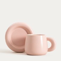 HOMLA Filiżanka DIBO ze spodkiem różowa 0,25 l