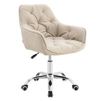 HOMLA Fotel FUSSY w tkaninie obrotowy beżowy 57x61x80-90 cm