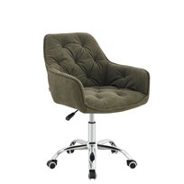 HOMLA Fotel FUSSY w tkaninie obrotowy zielony 57x61x80-90 cm