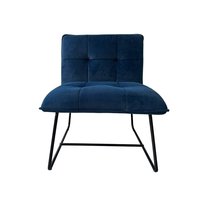 HOMLA Fotel NELOX welurowy granatowy 63x69x73 cm