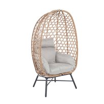 HOMLA Fotel PARAISO Naturalny z beżową poduszką 85x67x144 cm
