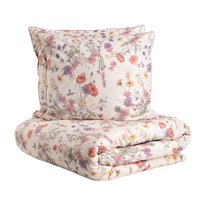 HOMLA Pościel MEADOW FLOWERS bawełniana w kwiatki z lamówką 160x200 + 2*50x60 cm