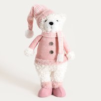 HOMLA Skrzat PULISE pan miś w różowym ubranku 32x15x48 cm