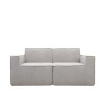 HOMLA Sofa modułowa LYKKE 2-osobowa jasnoszara sztruksowa 190x88x73 cm