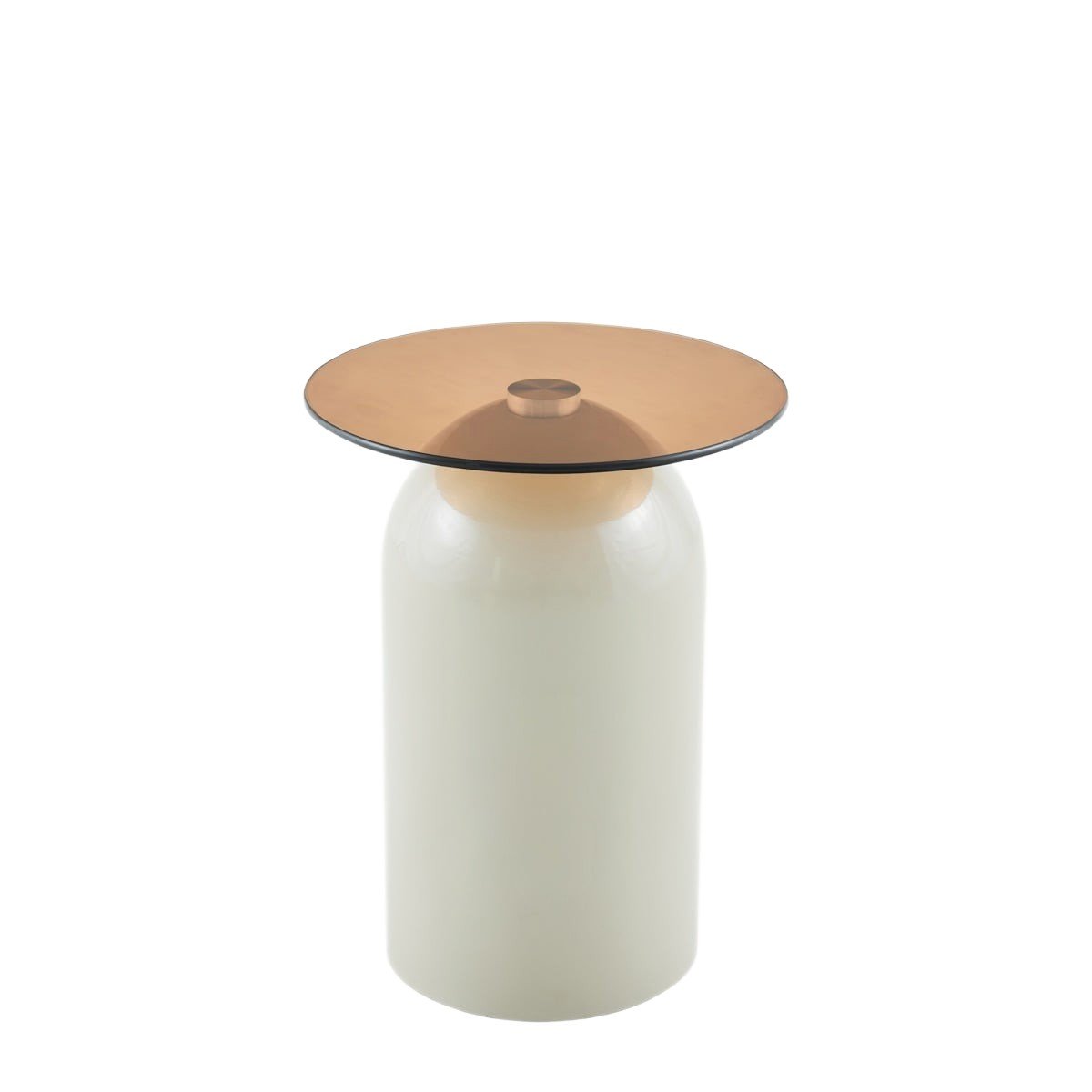 Homla Homla Biały Stolik Kawowy Mesita Ze Szklanym Blatem 39X52 Cm