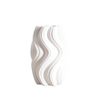 HOMLA Wazon SALANA falowany biały 16x15x26 cm Homla