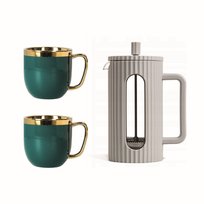 HOMLA Zestaw kawowy zaparzacz + 2x kubek HOMLA