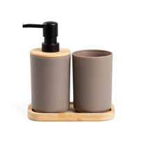 HOMLA Zestaw łazienkowy IGNACIO dozownik i kubeczek z bambusem