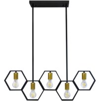 Honey 5xe27 lampa wisząca czarno-złota