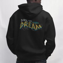 Hoodie Oversize „Dare to Dream” - Czarna 330 g | Unisex | Premium S