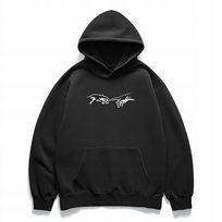Hoodie oversize - dłonie stworzenia, sztuka, minimalistyczny haft S