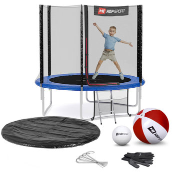 Hop-Sport, Trampolina z siatką zewnętrzną, HS-T08A, 8 FT/244 cm - Hop-Sport