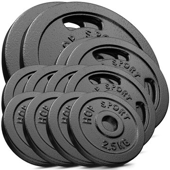 Hop-Sport, Zestaw obciążeń żeliwnych, 90 kg (2x20, 2x10, 4x5, 4x2,5) - Hop-Sport