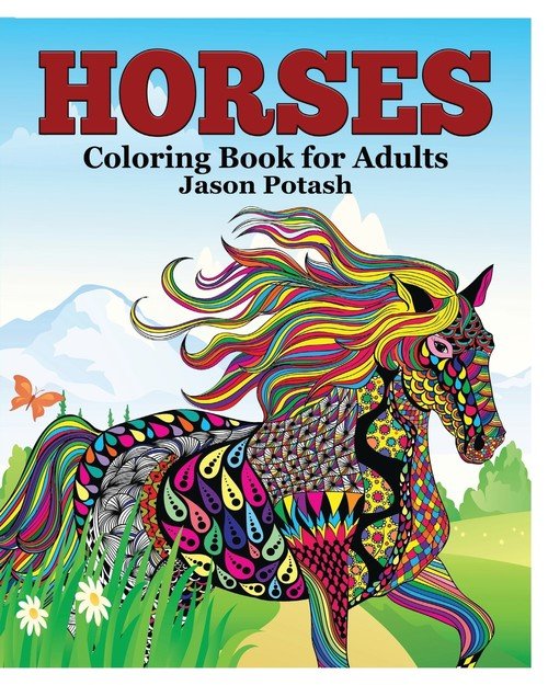 Horses Coloring Book for Adults - Jason Potash | Książka w Empik