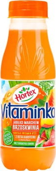 Hortex Vitaminka Brzoskwinia marchewka jabłko Sok butelka aPet 300 ml - Hortex