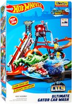 ​Hot Wheels, City Mega Myjnia samochodowa Atak krokodyla, Zestaw 5+ FTB67