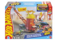 Hot Wheels City Super Remiza strażacka + samochód w skali 1:64, dla dzieci 4+ JHL95