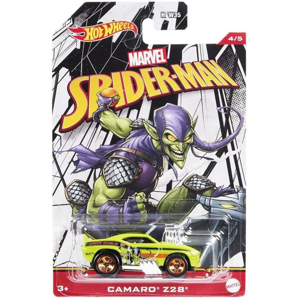 Hot Wheels Marvel Spider Man Character Cars Camaro Z28 Green Goblin 45 Mattel Sklep Empikcom 3547