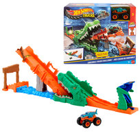 Hot Wheels Monster Trucks Paszcza Krokodyla Tor samochodowy + 1 auto, dla dzieci 4+ JJN45