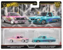 Hot Wheels Premium, Auta 2-pak pojazdów 1975 Datsun Sunny Truck (B120) + '93 Nissan D21 Custom Pick-up, Samochody 3+ HRR78