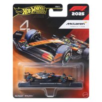 Hot Wheels Premium Formuła 1 Metalowy samochód bolid F1 w skali 1:64 McLaren – Lando Norris #4, dla fanów i kolekcjonerów JKD88
