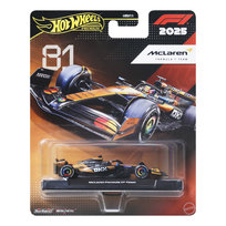 Hot Wheels, Premium Formuła 1 Metalowy samochód bolid F1 w skali 1:64 McLaren – Oscar Piastri #81, Zabawka dla fanów i kolekcjonerów JKD81