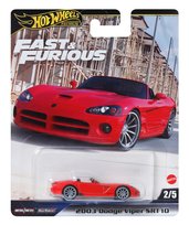 Hot Wheels Premium Szybcy i wściekli 2003 Dodge Viper SRT10, Samochód w skali 1:64, dla fanów i kolekcjonerów JBL85