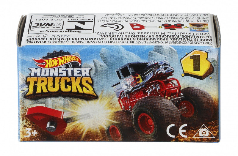 Фото - Машинка Mattel Hot Wheels, samochód nakręcany Monster Trucks, GBR24 