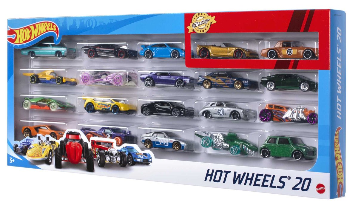 Hot Wheels Samochody 20-pak, dla dzieci 3+ H7045