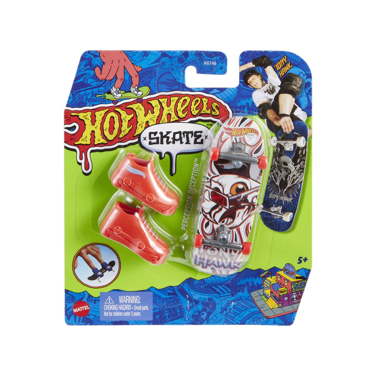 Hot Wheels Skate Deskorolka + buty na palce Perception Deception™, dla dzieci 5+ HNG41