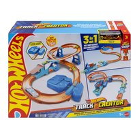 Hot Wheels Track Creator, Tor wyścigowy Super skok + 1 samochód w skali 1:64, dla dzieci 5+ JDB49