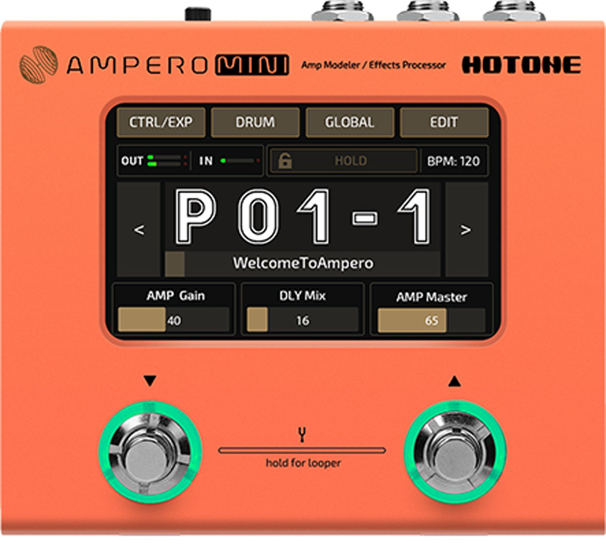 Zdjęcia - Pedał efektów Hotone Audio 'Hotone Ampero Mini Or Orange Procesor Sygnałowy Hotone L2090053' 